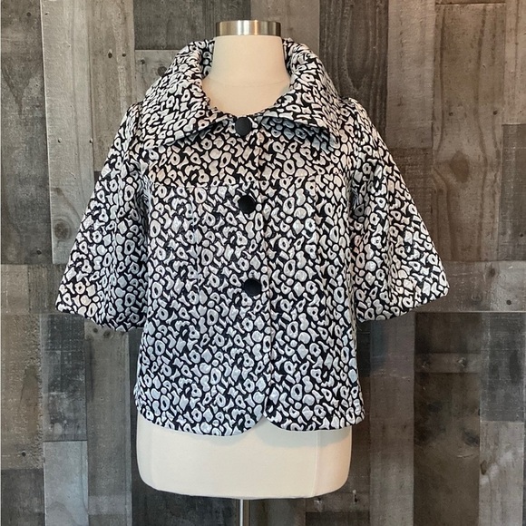 T&W Designs silver black leopard print jacket medium vintage dark feminine - Picture 14 of 14